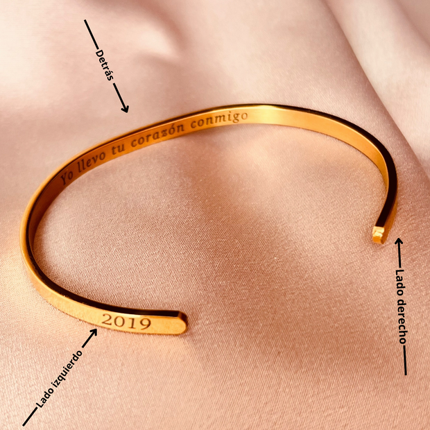 Brazalete personalizado 4mm liso (grabado a láser)