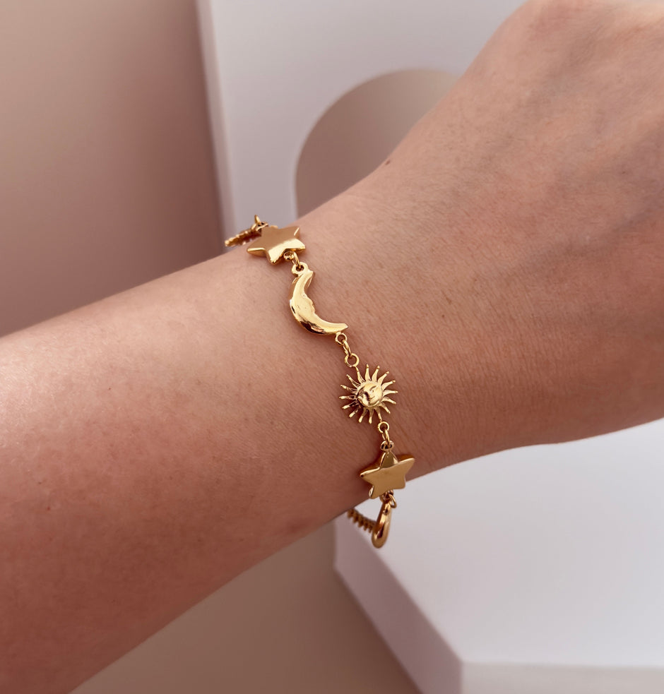 Pulsera sol, luna y estrella