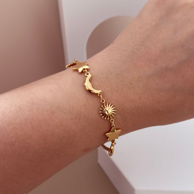 Pulsera sol, luna y estrella