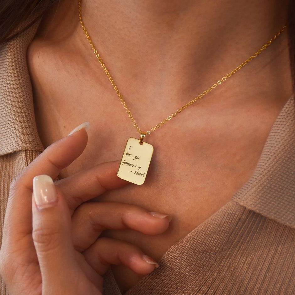 Collar con escritura a mano personalizado (adjunta aquí la imagen que desees grabar).