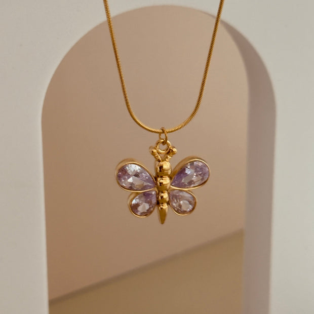 Collar libélula (lila)