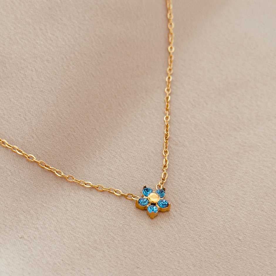 Collar flor Azul