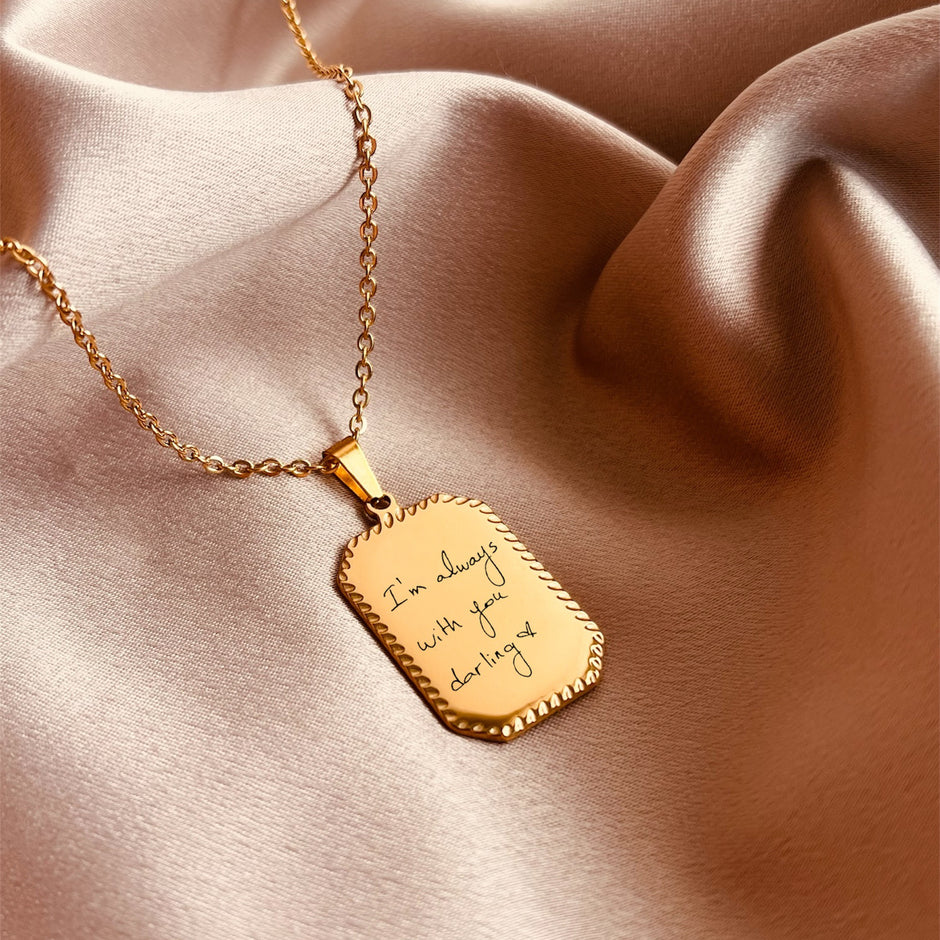 Collar con escritura a mano personalizado (adjunta aquí la imagen que desees grabar).