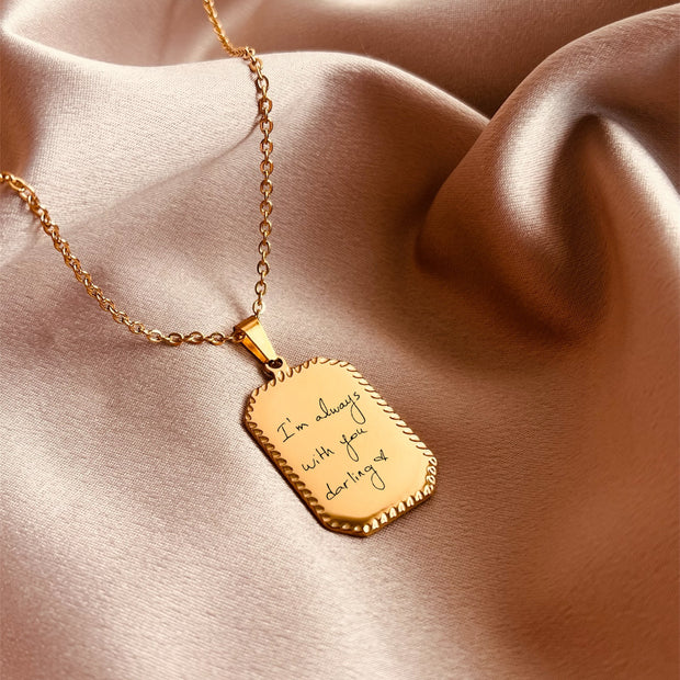 Collar con escritura a mano personalizado (adjunta aquí la imagen que desees grabar).