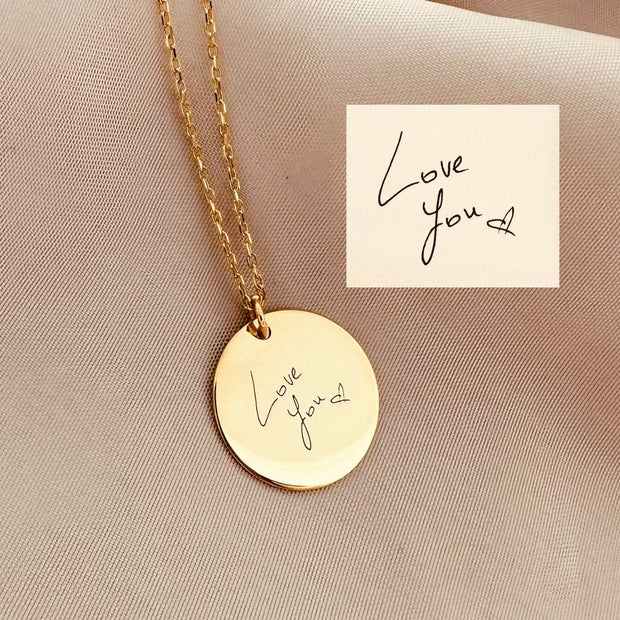 Collar con escritura a mano personalizado 18 mm (adjunta aquí la imagen que desees grabar).