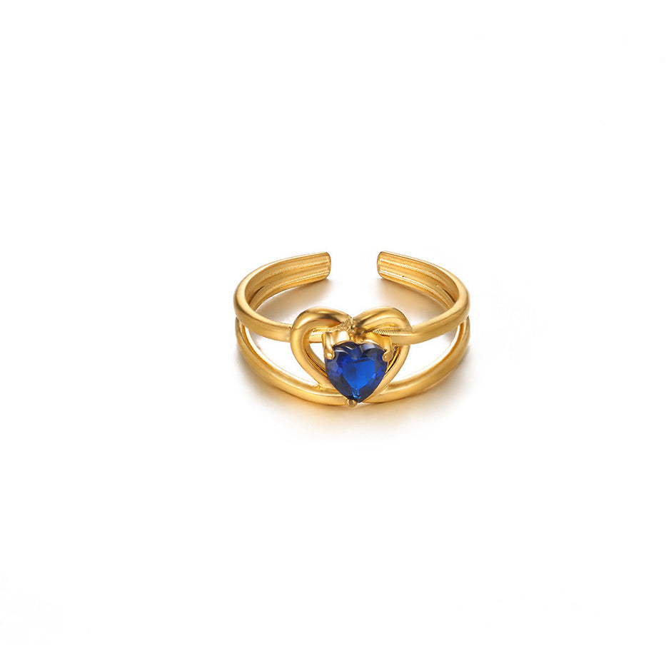 Anillo corazón azul