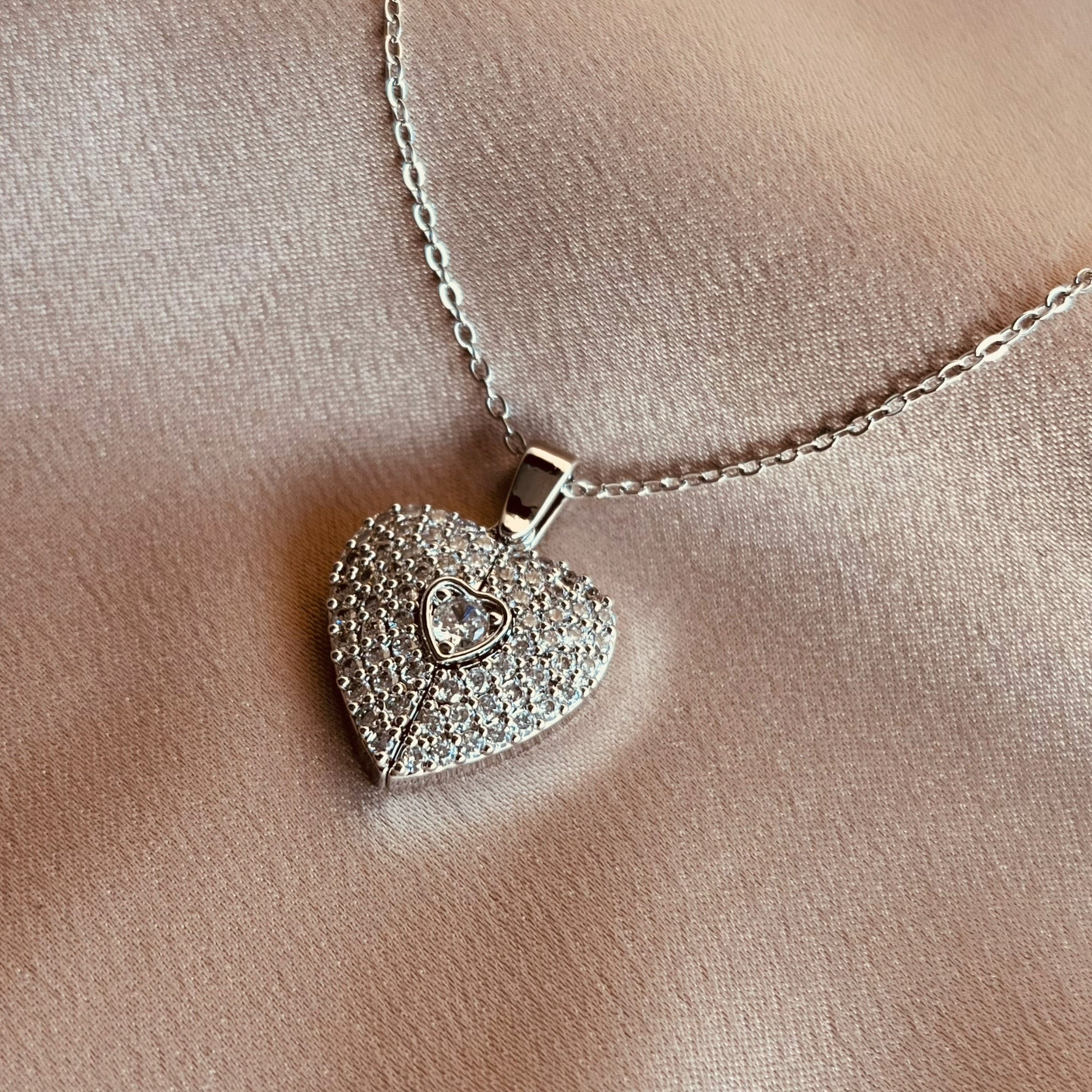 Collar corazón silver (grabado a láser)