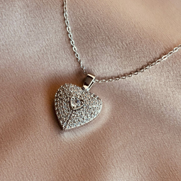 Collar corazón silver (grabado a láser)