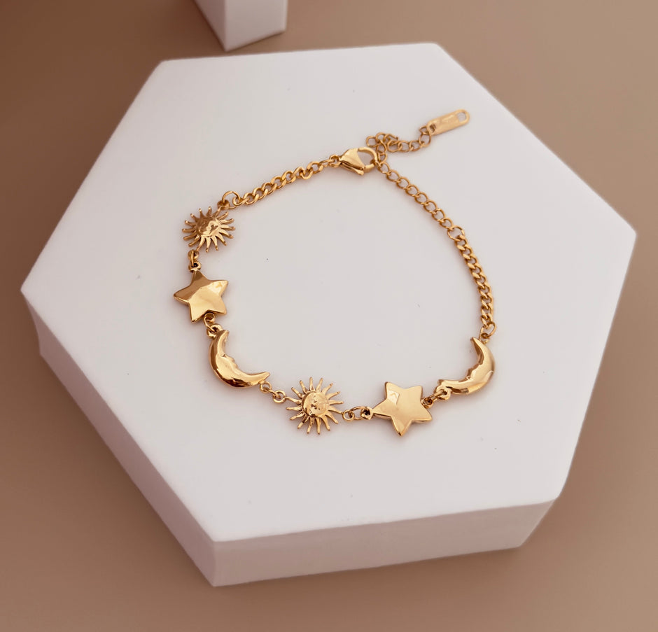 Pulsera sol, luna y estrella