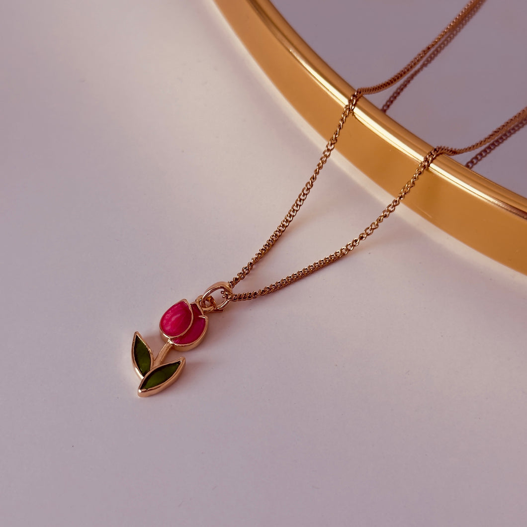 Collar tulipán (rosa oscuro)