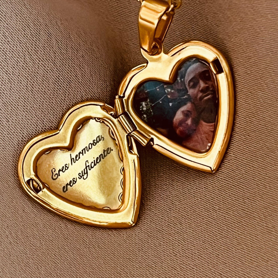 Relicario grabado a láser con foto (19 mm)