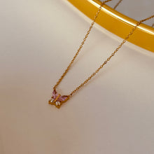 Load image in gallery viewer, Collar mariposa rosa
