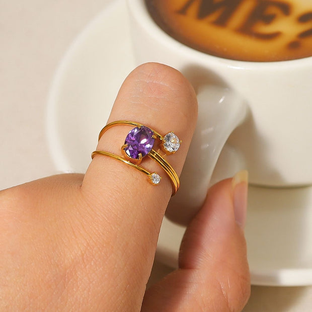Anillo cristal lila