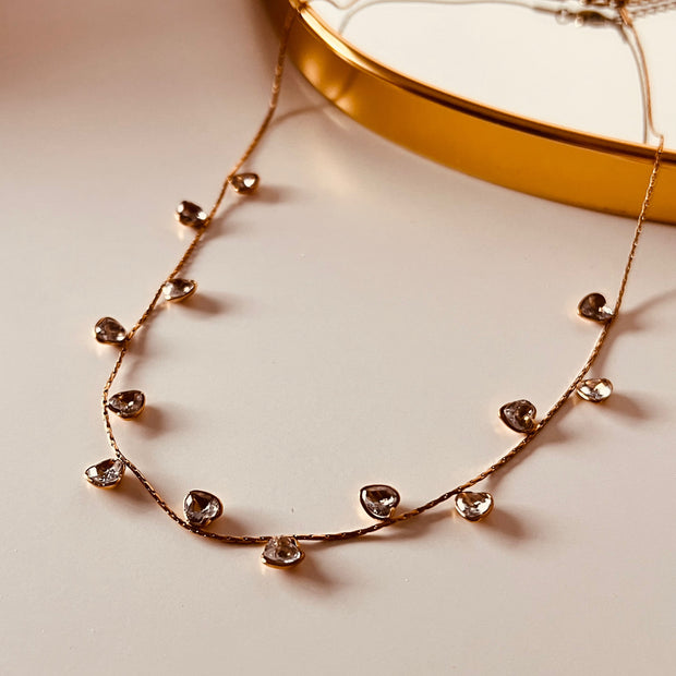 Collar gargantilla corazón cristal