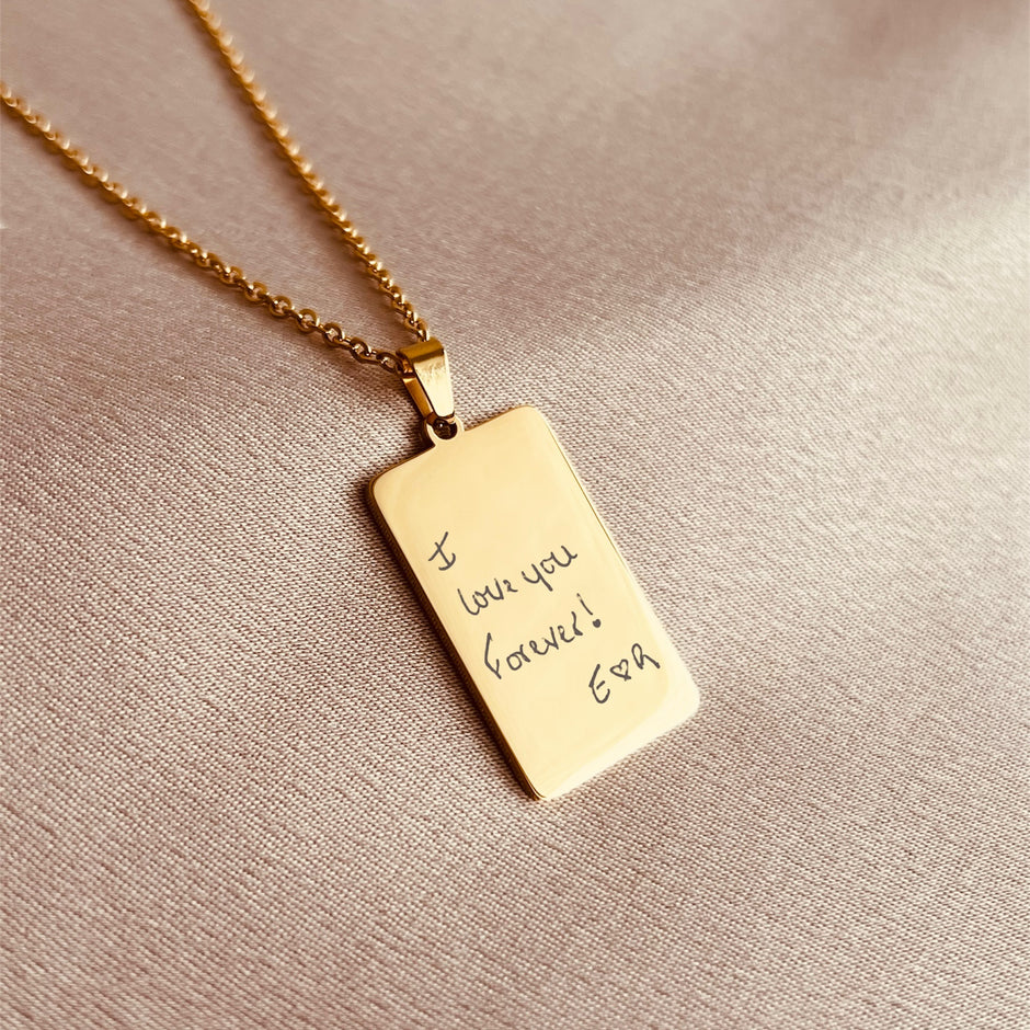 Collar con escritura a mano personalizado (adjunta aquí la imagen que desees grabar).