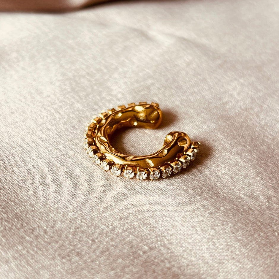 Ear cuff Gold con brillantes