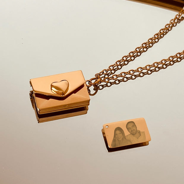Collar carta amor grabado a láser