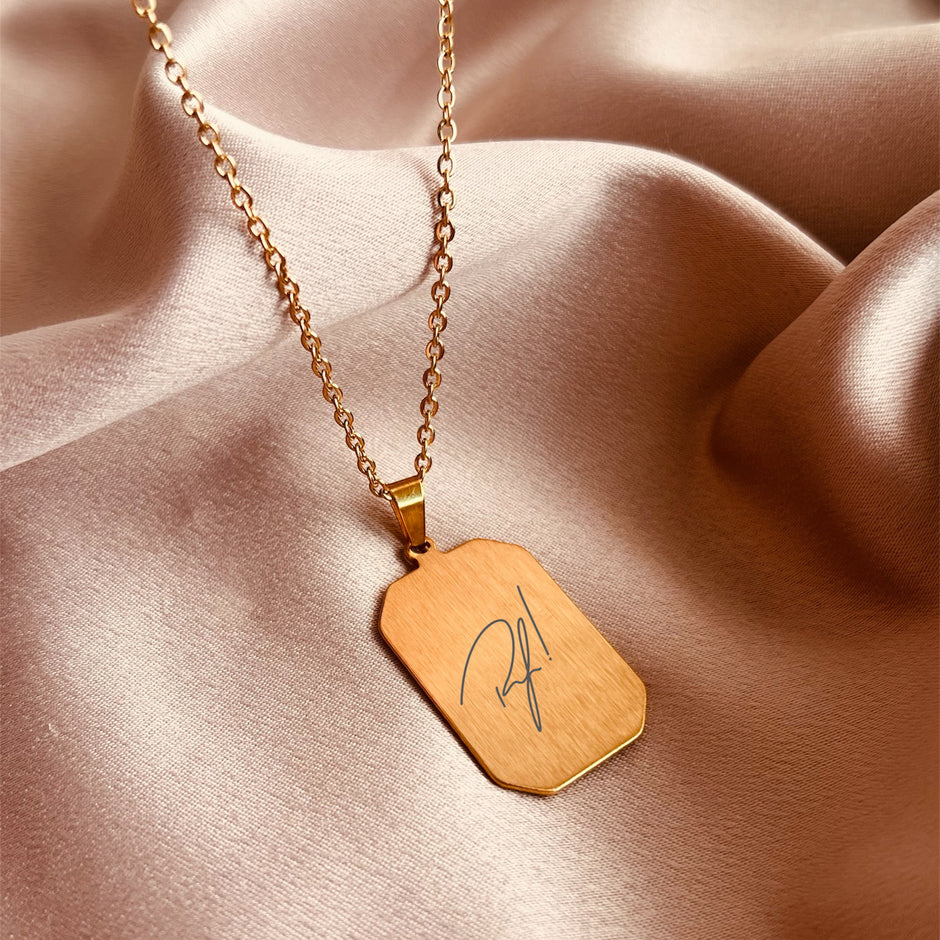 Collar con escritura a mano personalizado (adjunta aquí la imagen que desees grabar).