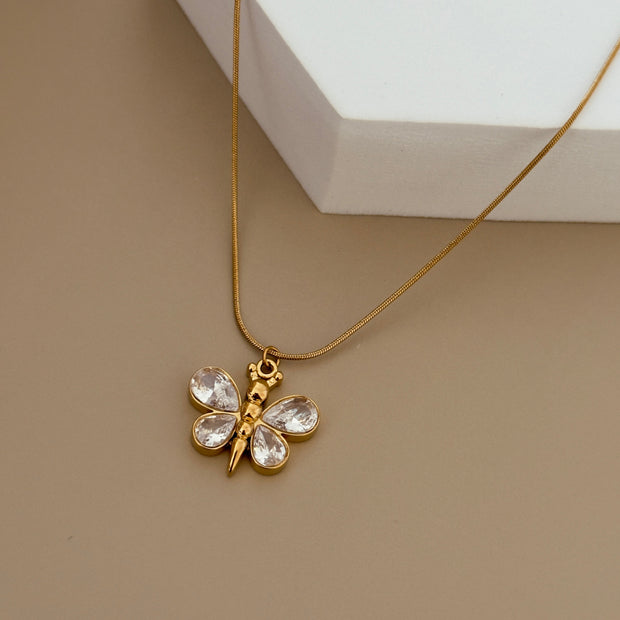 Collar libélula (blanca)