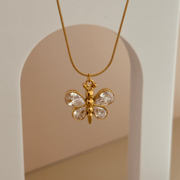 Collar libélula (blanca)