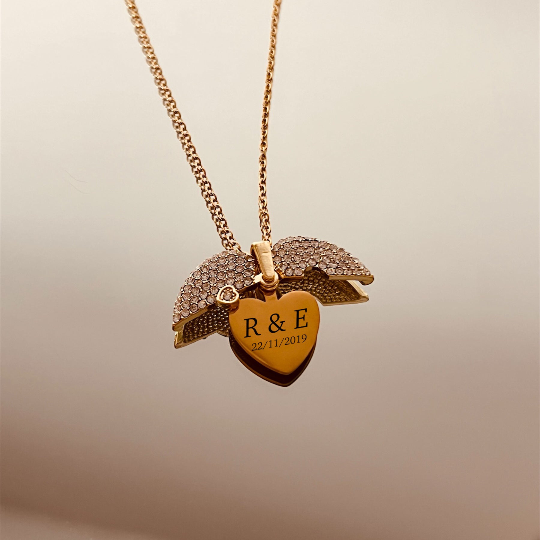 Collar corazón gold (grabado a láser)