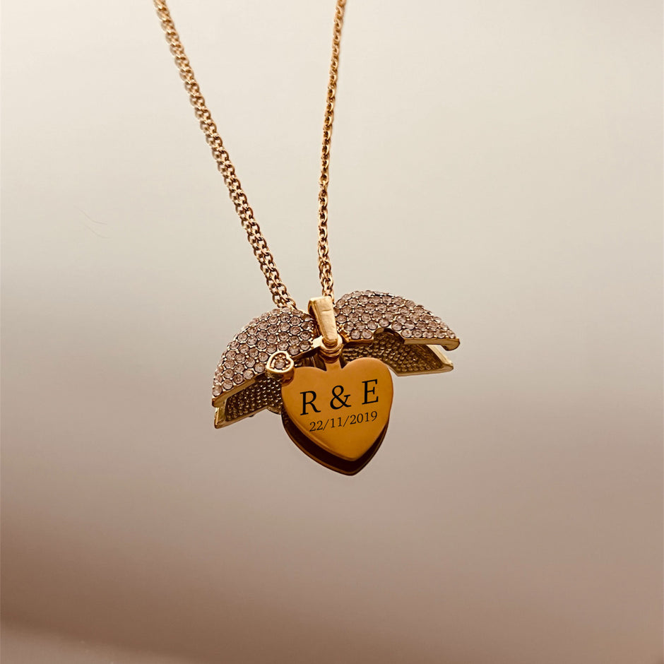 Collar corazón gold (grabado a láser)