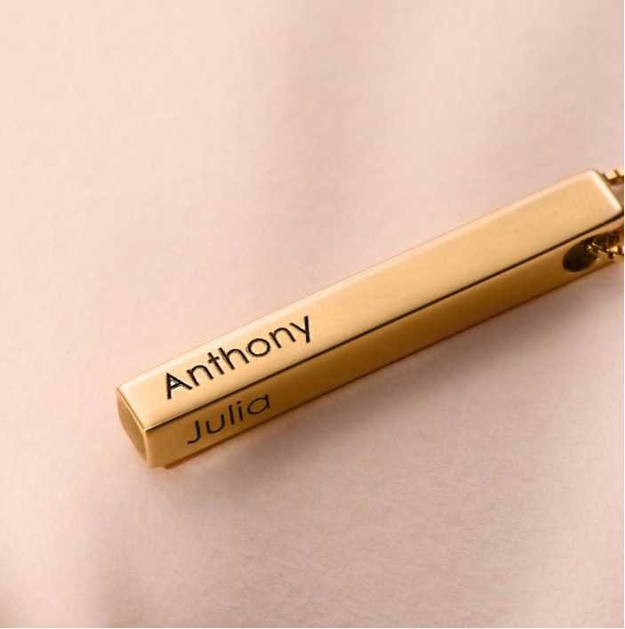 Collar grabado a laser 4 caras