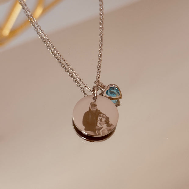 Collar grabado love plateado