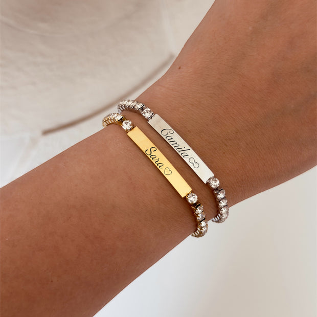 Brazalete tenis con placa (grabado a láser)