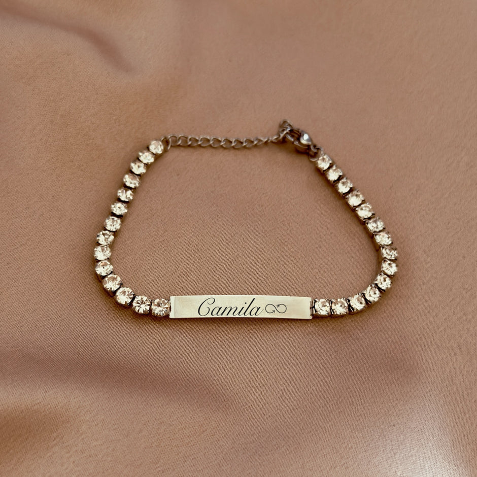 Brazalete tenis con placa (grabado a láser)