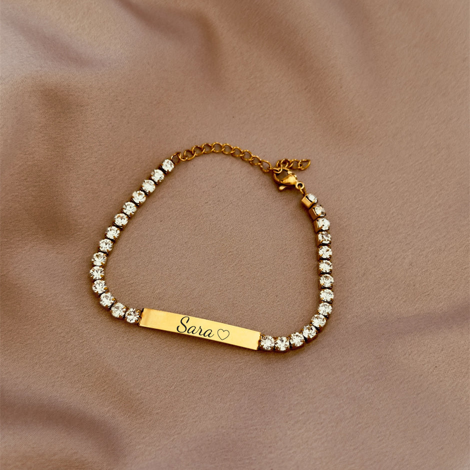 Brazalete tenis con placa (grabado a láser)