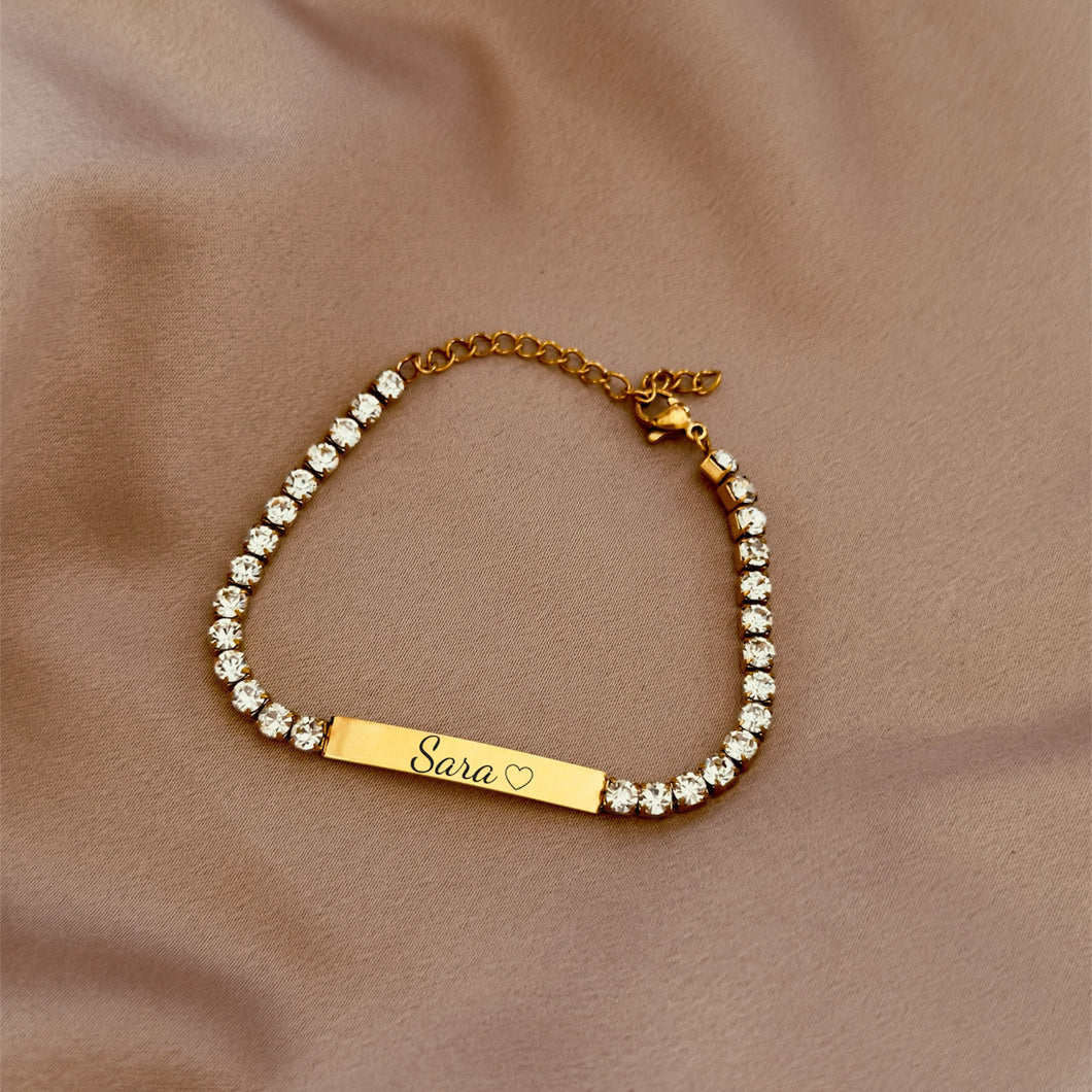 Brazalete tenis con placa (grabado a láser)