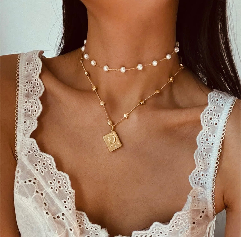 Collar relicario stella