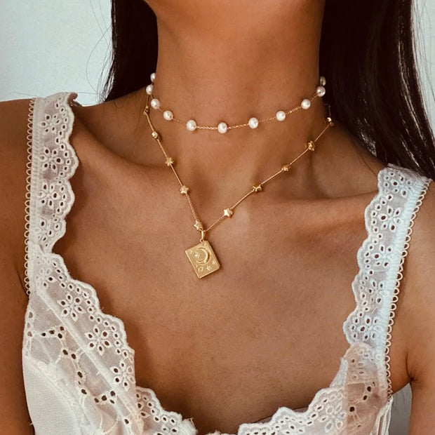 Collar relicario stella