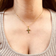 Load image in gallery viewer, Cross Necklace (Green)
