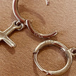 Aretes de cruz para hombre y mujer en Plata 925
